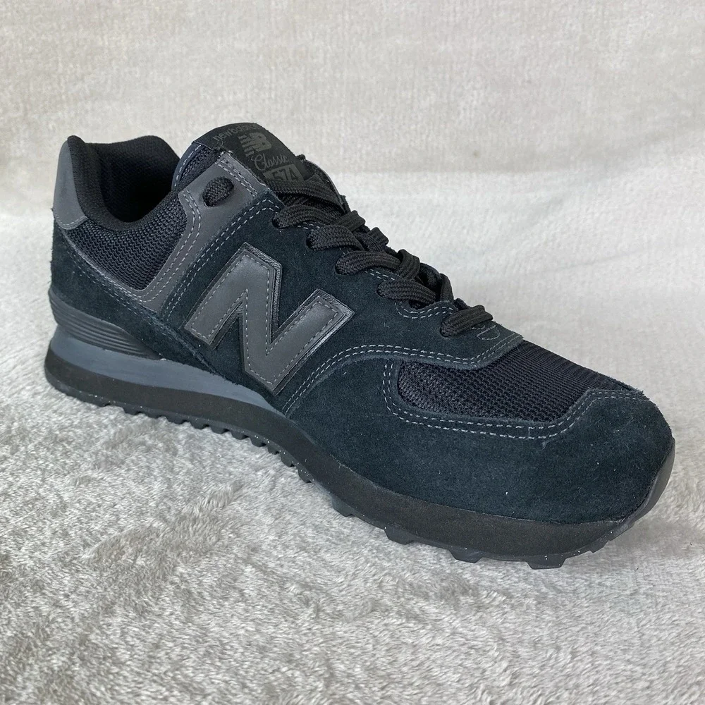 New Balance 574 Core Mens Size 11.5 Black Suede Running Shoes ML574EVE NEW